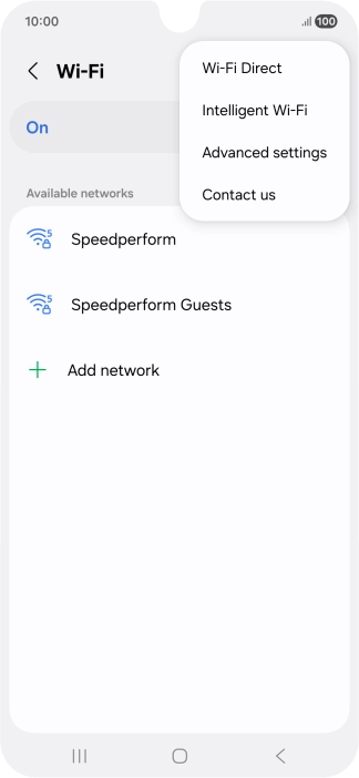 Press Intelligent Wi-Fi. Press Intelligent Wi-Fi.
