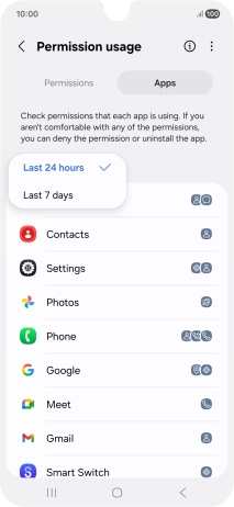 Press the required setting. Press the required setting.