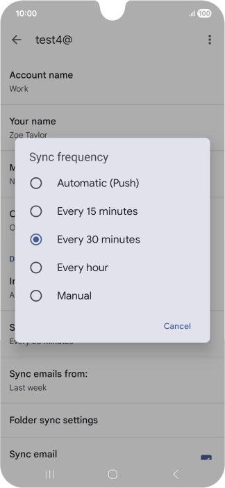 Press the required setting. Press the required setting.