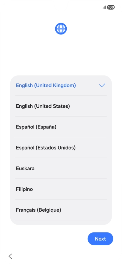 Press the required language. Press the required language.
