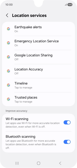 Press Location Accuracy. Press Location Accuracy.