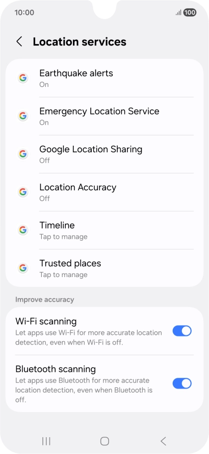 Press Location Accuracy. Press Location Accuracy.
