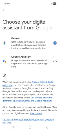 Press the required voice control assistant. Press the required voice control assistant.