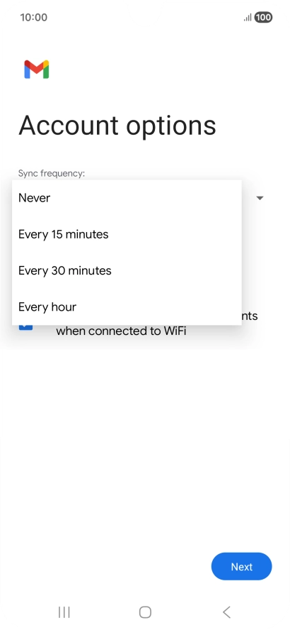 Press the required setting. Press the required setting.