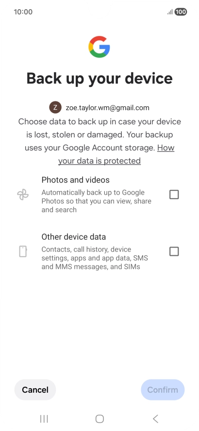 Press the fields next to the required data types to select them. Press the fields next to the required data types to select them.