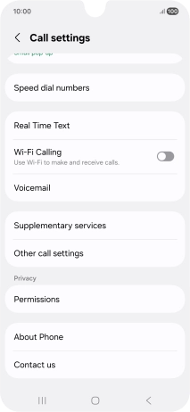 Press Supplementary services. Press Supplementary services.
