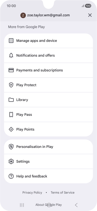 Press Manage apps and device. Press Manage apps and device.