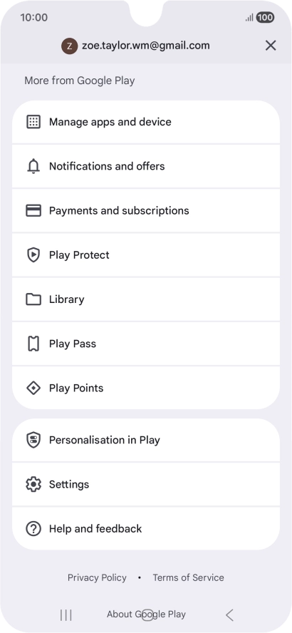 Press Manage apps and device. Press Manage apps and device.