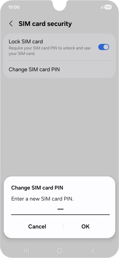 Key in a new four-digit PIN and press OK. Key in a new four-digit PIN and press OK.