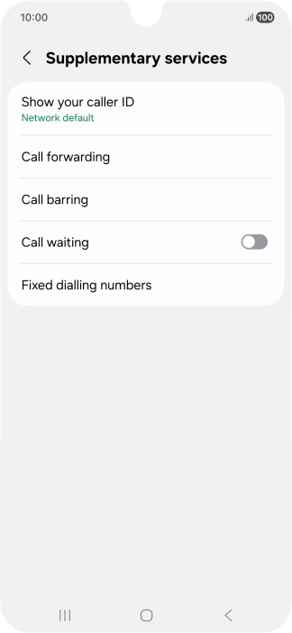 Press Fixed dialling numbers. Press Fixed dialling numbers.
