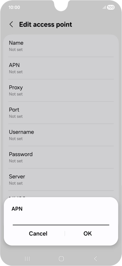 Key in wap.vodafone.co.uk and press OK. Key in wap.vodafone.co.uk and press OK.