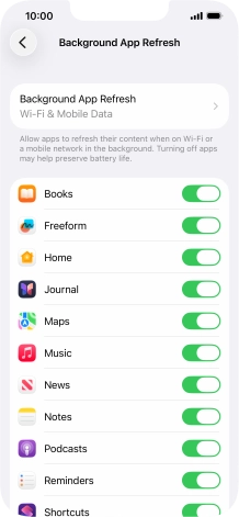 Press Background App Refresh. Press Background App Refresh.