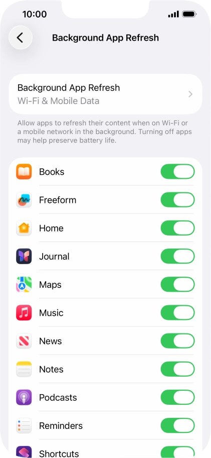 Press Background App Refresh. Press Background App Refresh.