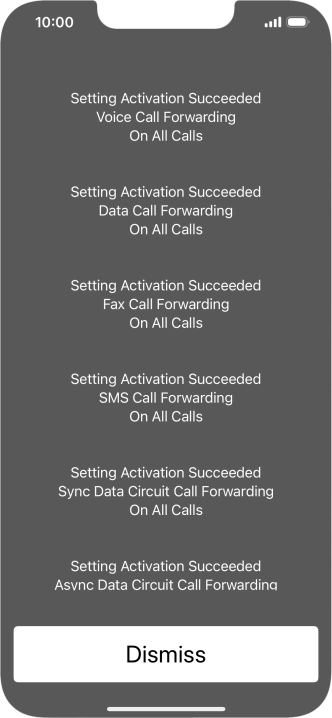 Press Dismiss. Press Dismiss.