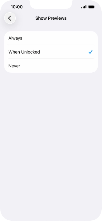 To select notification preview on the lock screen, press Always. To select notification preview on the lock screen, press Always.