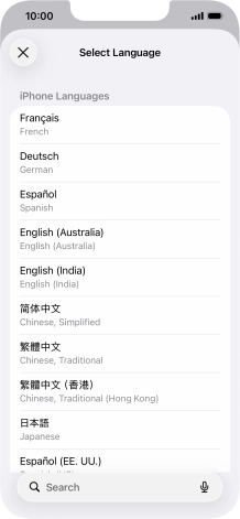 Press the required language. Press the required language.