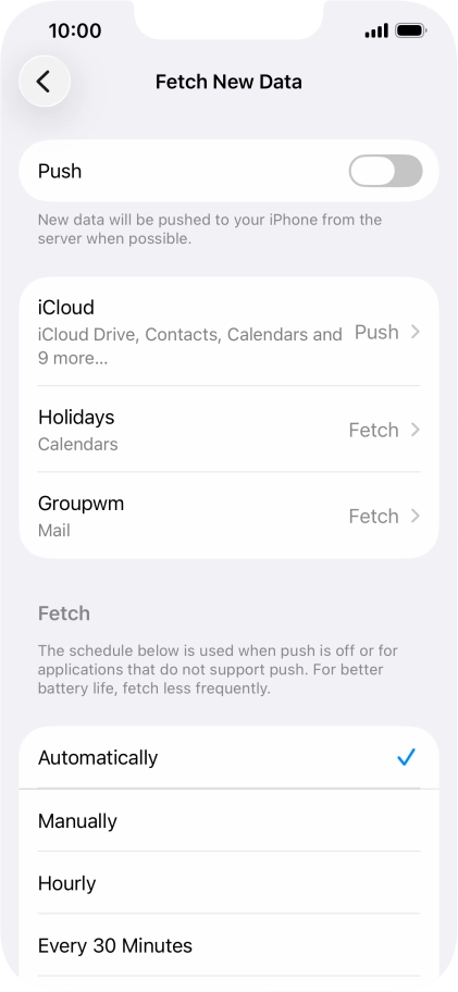 If you turn off the function, press the required setting. If you turn off the function, press the required setting.