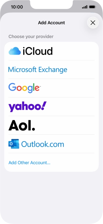 Press Add Other Account.... Press Add Other Account....