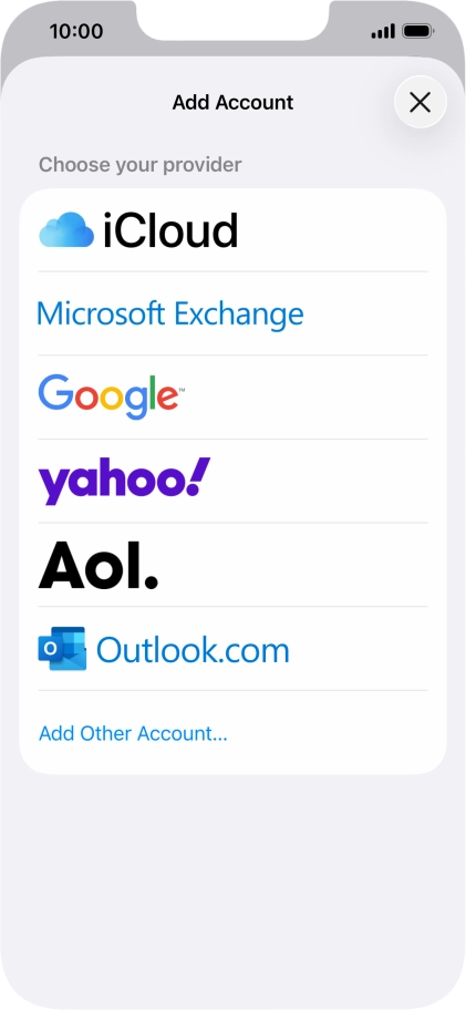 Press Add Other Account.... Press Add Other Account....