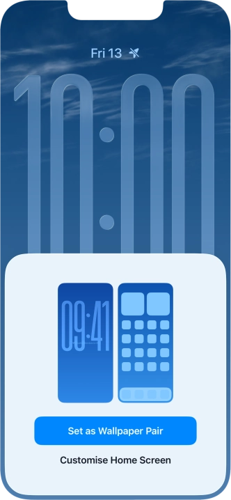 To use the same colour theme on the home screen, press Set as Wallpaper Pair. To use the same colour theme on the home screen, press Set as Wallpaper Pair.