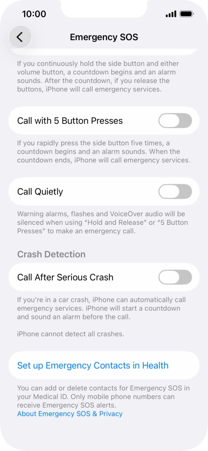 Press the indicator next to Press the indicator next to