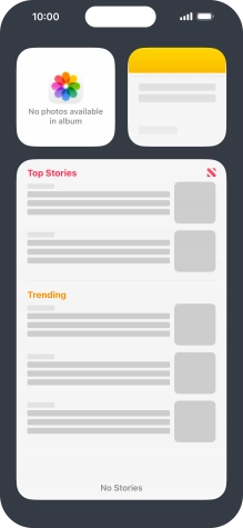 Slide your finger up or down on the screen to see more widgets. Slide your finger up or down on the screen to see more widgets.