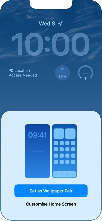 To use the same colour theme on the home screen, press Set as Wallpaper Pair. To use the same colour theme on the home screen, press Set as Wallpaper Pair.