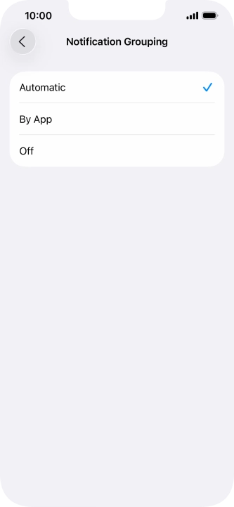 Press the required setting. Press the required setting.