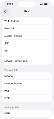 The Network Provider Lock status is displayed next to Network Provider Lock. The Network Provider Lock status is displayed next to Network Provider Lock.