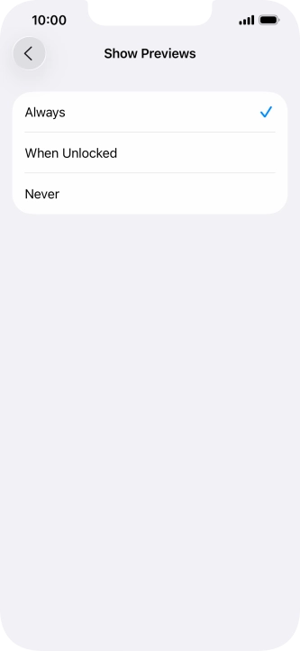 To select notification preview on the lock screen, press Always. To select notification preview on the lock screen, press Always.