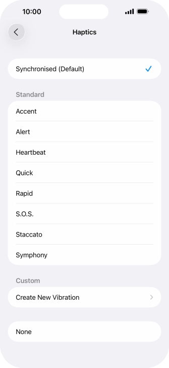 Press the required setting to turn on the function. Press the required setting to turn on the function.