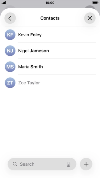 Press the required contact. Press the required contact.