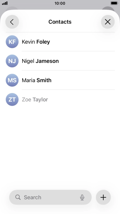 Press the required contact. Press the required contact.