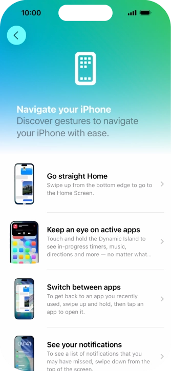 Slide your finger upwards starting from the bottom of the screen to return to the home screen. Slide your finger upwards starting from the bottom of the screen to return to the home screen.