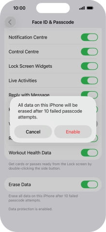 If you turn on the function, press Enable. If you turn on the function, press Enable.