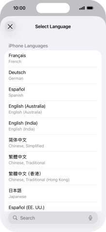 Press the required language. Press the required language.