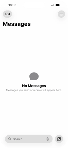 Press the new message icon. Press the new message icon.