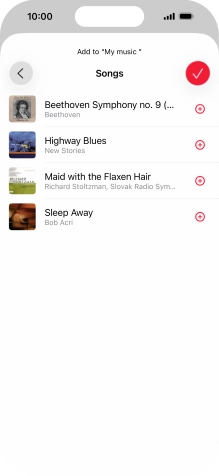 Go to the required category and press the add icon next to the required audio file. Go to the required category and press the add icon next to the required audio file.