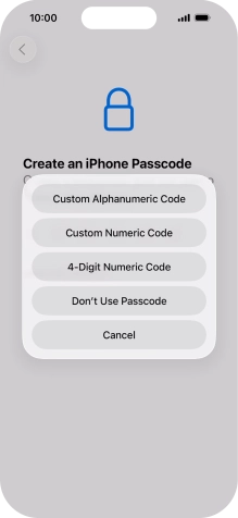 Follow the instructions on the screen to turn on use of phone lock code or press Don't Use Passcode. Follow the instructions on the screen to turn on use of phone lock code or press Don't Use Passcode.