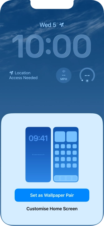 To use the same colour theme on the home screen, press Set as Wallpaper Pair. To use the same colour theme on the home screen, press Set as Wallpaper Pair.
