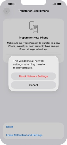 Press Reset Network Settings. Press Reset Network Settings.