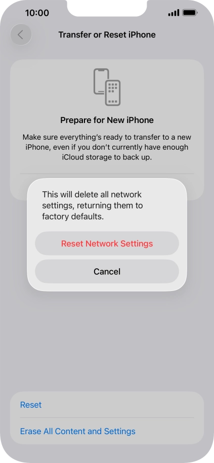 Press Reset Network Settings. Press Reset Network Settings.