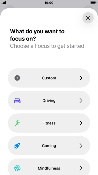 Press the required focus mode and follow the instructions on the screen to add the selected focus mode. Press the required focus mode and follow the instructions on the screen to add the selected focus mode.