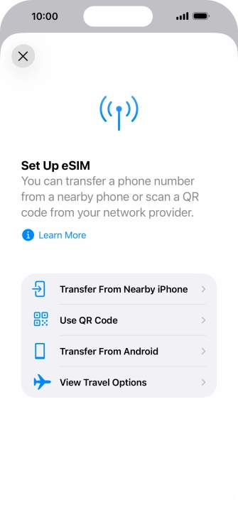 Press Use QR Code. Press Use QR Code.