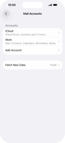 Press the required email account. Press the required email account.