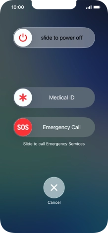Press and drag the power off icon right. Press and drag the power off icon right.