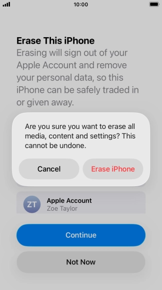 Press Erase iPhone. Press Erase iPhone.