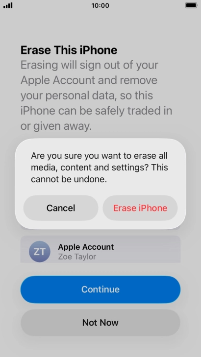 Press Erase iPhone. Press Erase iPhone.