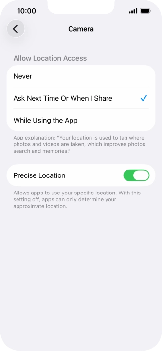 Press the required setting to turn the function on or off. Press the required setting to turn the function on or off.