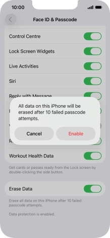 If you turn on the function, press Enable. If you turn on the function, press Enable.